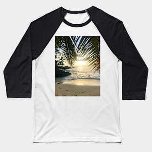 Seychelles mahe island beach palm trees paradise print Baseball T-Shirt